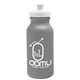 aerial view a silver gray bottle & white lid 20 oz the omni color bike bottle with push pull lid, image 1 of 2