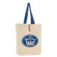 a natural/royal blue 11.5 oz portland button - up canvas tote