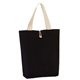 aerial view a black/natural 11.5 oz portland button - up canvas tote, image 1 of 4