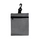 aerial view a gray non - woven zippered sport accessory pouch, image 1 of 2