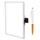 aerial view a custom notebook & orange pen 4 x 6 perfect paper cover notebook with pen, image 1 of 2