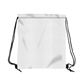 a white 16 w x 18 h polyester drawstring backpack