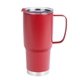 aerial view a red 30 oz lisbon stainless steel tumbler, image 1 of 3