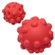 aerial view a red push pop bounce ball, image 1 of 2
