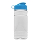 aerial view a clear bottle & frost infuser basket & cyan lid groove 20 oz tritan(tm) infuser bottle with flip lid and tritan(tm) infuser, image 1 of 2