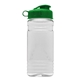 aerial view a clear bottle & frost infuser basket & green lid groove 20 oz tritan(tm) infuser bottle with flip lid and tritan(tm) infuser, image 1 of 2
