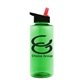 a green bottle & black w/ red spout lid the mountaineer - 36 oz tritan(tm) bottle with flip straw lid