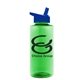 a green bottle & blue lid the mountaineer - 36 oz tritan(tm) bottle with flip straw lid
