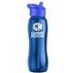 a blue bottle & blue lid & blue accent collar slim grip - 25 oz tritan(tm) bottle with flip straw lid and accent collar