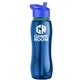 a blue bottle & blue lid & green accent collar slim grip - 25 oz tritan(tm) bottle with flip straw lid and accent collar