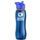a blue bottle & blue lid & orange accent collar slim grip - 25 oz tritan(tm) bottle with flip straw lid and accent collar