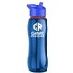 a blue bottle & blue lid & red accent collar slim grip - 25 oz tritan(tm) bottle with flip straw lid and accent collar