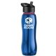 a blue bottle & black lid & red accent collar slim grip - 25 oz tritan(tm) bottle with flip straw lid and accent collar
