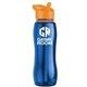 a blue bottle & orange lid & orange accent collar slim grip - 25 oz tritan(tm) bottle with flip straw lid and accent collar