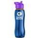 a blue bottle & violet lid & orange accent collar slim grip - 25 oz tritan(tm) bottle with flip straw lid and accent collar
