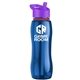a blue bottle & violet lid & red accent collar slim grip - 25 oz tritan(tm) bottle with flip straw lid and accent collar