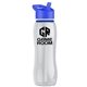 a clear bottle & blue lid & blue accent collar slim grip - 25 oz tritan(tm) bottle with flip straw lid and accent collar
