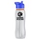 a clear bottle & blue lid & orange accent collar slim grip - 25 oz tritan(tm) bottle with flip straw lid and accent collar