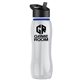 a clear bottle & black lid & blue accent collar slim grip - 25 oz tritan(tm) bottle with flip straw lid and accent collar