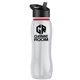 a clear bottle & black lid & red accent collar slim grip - 25 oz tritan(tm) bottle with flip straw lid and accent collar