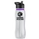 a clear bottle & black lid & violet accent collar slim grip - 25 oz tritan(tm) bottle with flip straw lid and accent collar