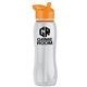 a clear bottle & orange lid & orange accent collar slim grip - 25 oz tritan(tm) bottle with flip straw lid and accent collar