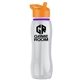 a clear bottle & orange lid & violet accent collar slim grip - 25 oz tritan(tm) bottle with flip straw lid and accent collar
