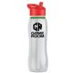 a clear bottle & red lid & green accent collar slim grip - 25 oz tritan(tm) bottle with flip straw lid and accent collar