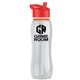 a clear bottle & red lid & orange accent collar slim grip - 25 oz tritan(tm) bottle with flip straw lid and accent collar
