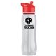 a clear bottle & red lid & red accent collar slim grip - 25 oz tritan(tm) bottle with flip straw lid and accent collar