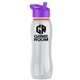 a clear bottle & violet lid & orange accent collar slim grip - 25 oz tritan(tm) bottle with flip straw lid and accent collar