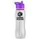 a clear bottle & violet lid & red accent collar slim grip - 25 oz tritan(tm) bottle with flip straw lid and accent collar