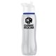 a clear bottle & white lid & blue accent collar slim grip - 25 oz tritan(tm) bottle with flip straw lid and accent collar