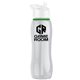 a clear bottle & white lid & green accent collar slim grip - 25 oz tritan(tm) bottle with flip straw lid and accent collar