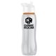 a clear bottle & white lid & orange accent collar slim grip - 25 oz tritan(tm) bottle with flip straw lid and accent collar