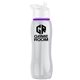 a clear bottle & white lid & violet accent collar slim grip - 25 oz tritan(tm) bottle with flip straw lid and accent collar