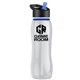 a clear bottle & black w/ blue spout lid & blue accent collar slim grip - 25 oz tritan(tm) bottle with flip straw lid and accent collar