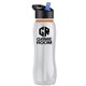a clear bottle & black w/ blue spout lid & orange accent collar slim grip - 25 oz tritan(tm) bottle with flip straw lid and accent collar