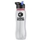 a clear bottle & black w/ blue spout lid & red accent collar slim grip - 25 oz tritan(tm) bottle with flip straw lid and accent collar
