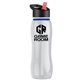 a clear bottle & black w/ red spout lid & blue accent collar slim grip - 25 oz tritan(tm) bottle with flip straw lid and accent collar