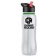 a clear bottle & black w/ red spout lid & green accent collar slim grip - 25 oz tritan(tm) bottle with flip straw lid and accent collar