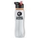 a clear bottle & black w/ red spout lid & orange accent collar slim grip - 25 oz tritan(tm) bottle with flip straw lid and accent collar