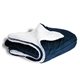 a navy sherpa micro mink sherpa blanket