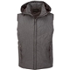 aerial view a charcoal mens jupiter puffer hoodie vest, image 1 of 2