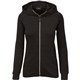 aerial view a black ladies parkside knit breathable hood jacket, image 1 of 2