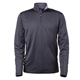 aerial view a black mens cerrado quarter - zip wicking shirt, image 1 of 5