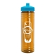 a cyan lid & transparent orange bottle 24 oz slim fit water bottle with push - pull lid