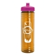 a pink lid & transparent orange bottle 24 oz slim fit water bottle with push - pull lid