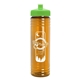 a lime lid & transparent orange bottle 24 oz slim fit water bottle with push - pull lid