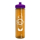 a violet lid & transparent orange bottle 24 oz slim fit water bottle with push - pull lid
